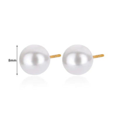 1 Pair IG Style Simple Style Geometric Copper Imitation Pearl 18K Gold Plated Ear Studs