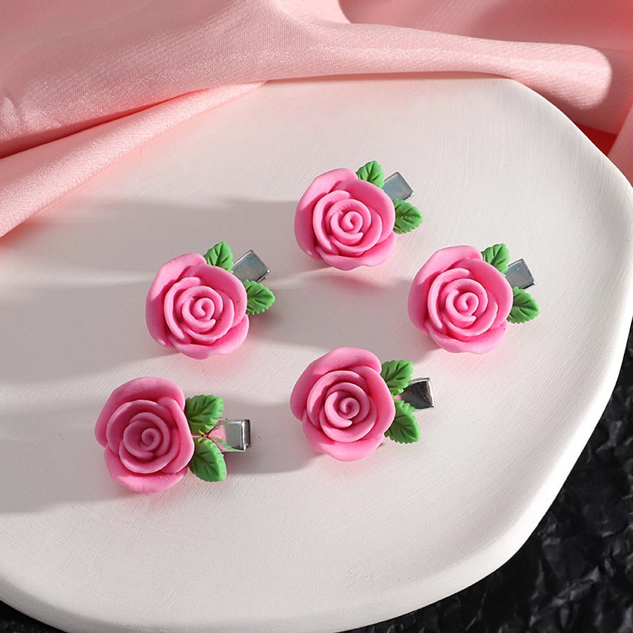 Women's Cute Sweet Heart Shape Plastic Resin Hair Clip