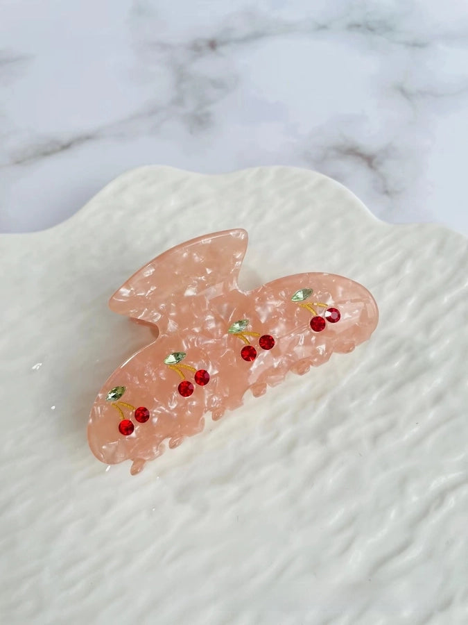 Ouyang Nana's Epijay Cute Cherry Pie Clip Back Head Hairpin Acetic Acid Shark Clip Hair Accessories Girl