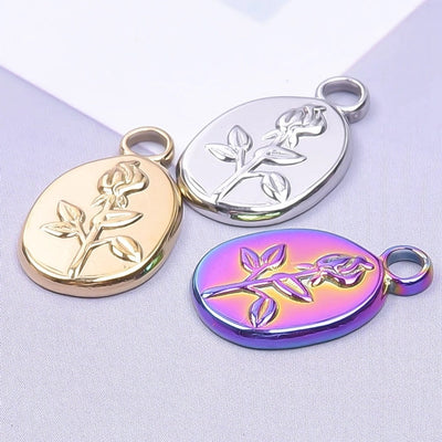 Jewelry Basic Modern Style Classic Style Flower 304 Stainless Steel 18K Gold Plated Plating Pendant Necklace