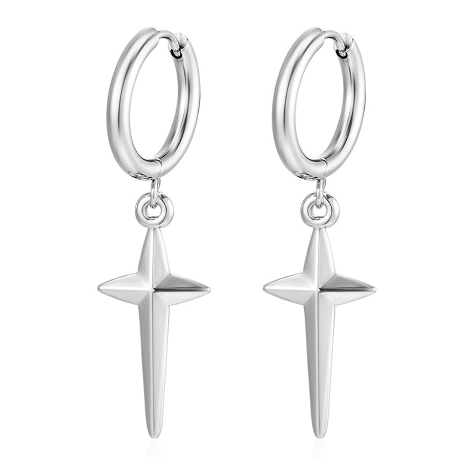 1 Pair Simple Style Star 304 Stainless Steel Drop Earrings