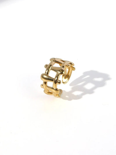 Jewelry Retro Starfish Heart Shape 304 Stainless Steel Plating Open Rings