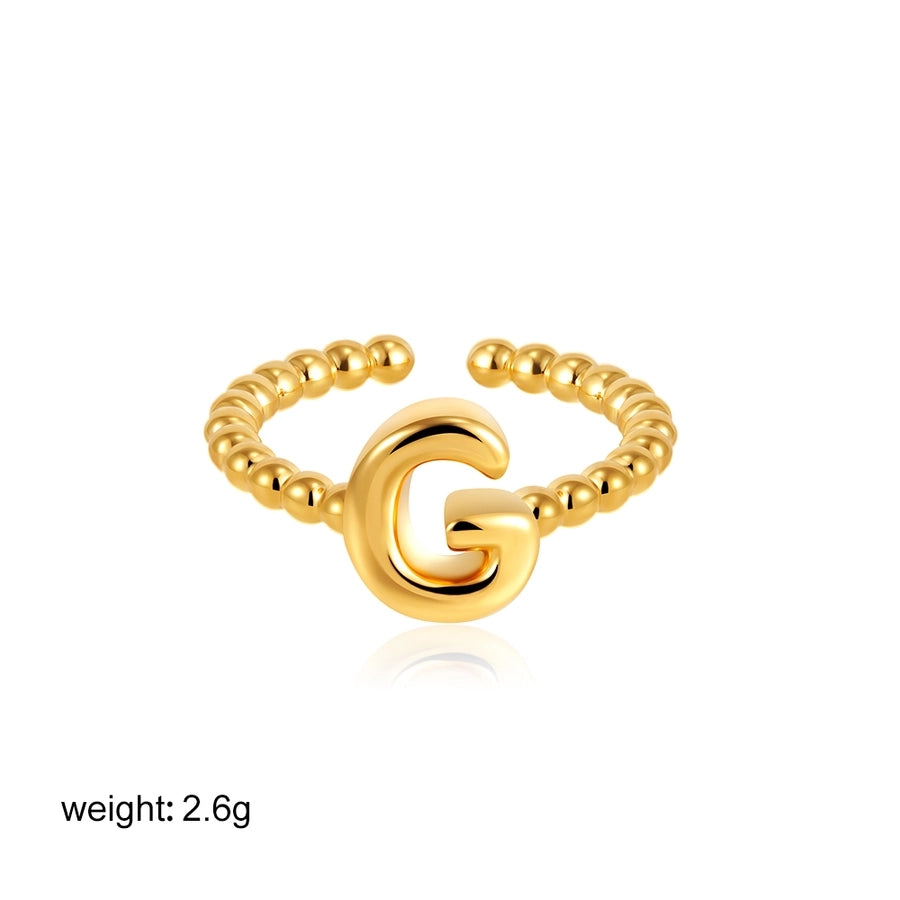 Copper Letter Open Rings