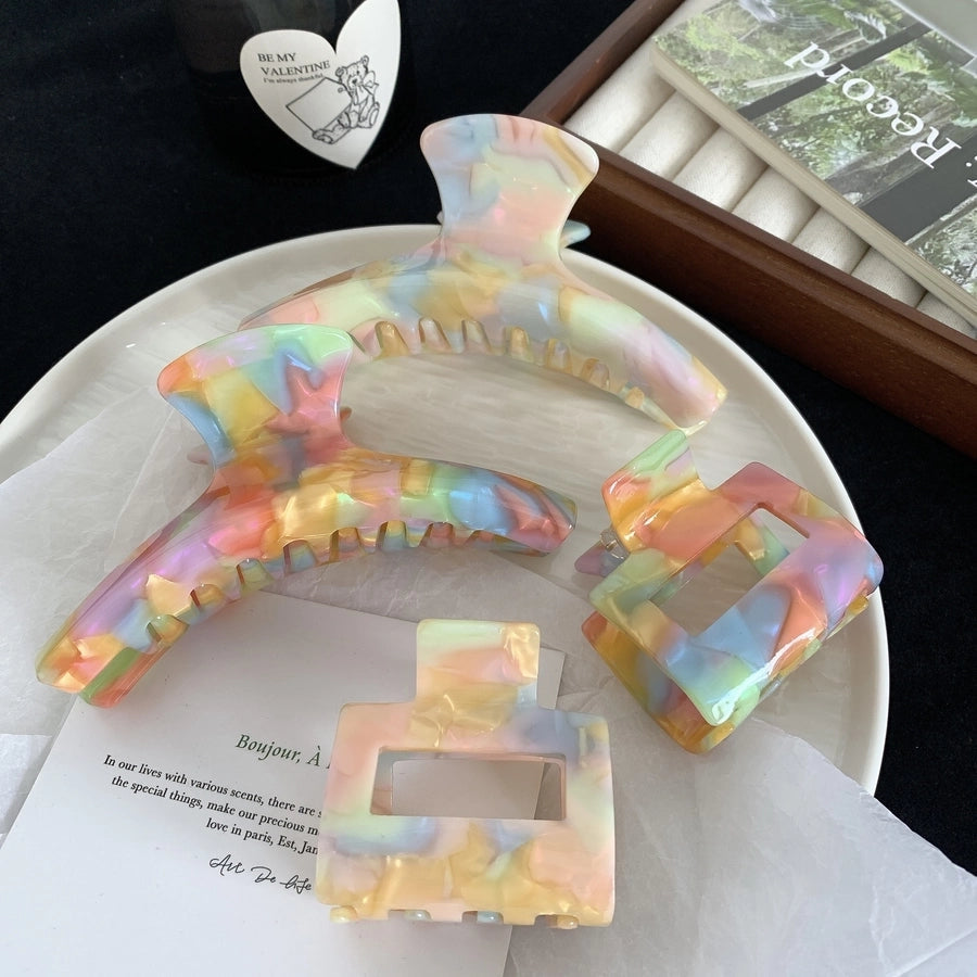 simple style classic style color block acetic acid sheets printing hair claws