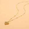 Jewelry Simple Style Heart Shape 304 Stainless Steel Zircon 18K Gold Plated Pendant Necklace
