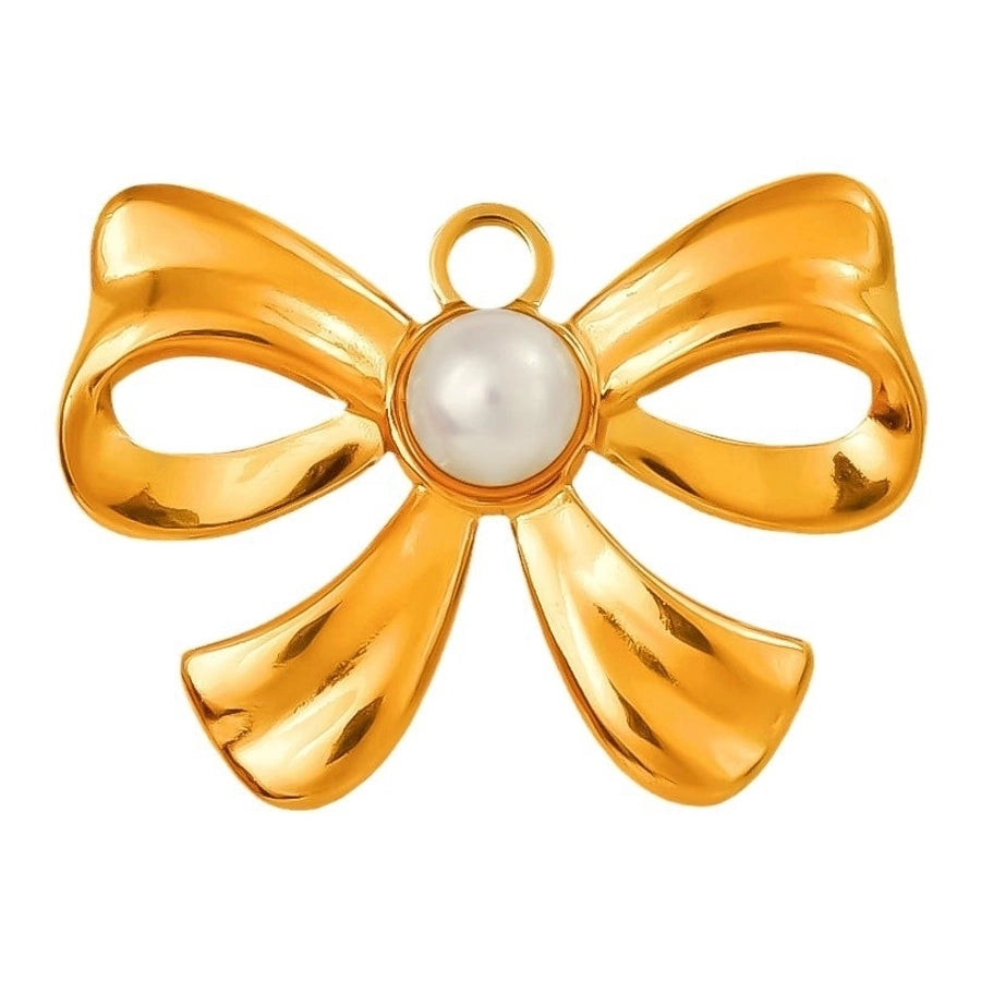 Jewelry Vintage Style Classic Style Bow Knot 304 Stainless Steel 18K Gold Plated Irregular Plating Pendant Necklace