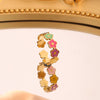 Jewelry Hip-Hop Novelty Streetwear Flower 304 Stainless Steel 18K Gold Plated Open Rings