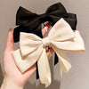 Big bow ribbon hairpin horizontal clip headdress temperament hair accessories high sense back head top clip spring clip