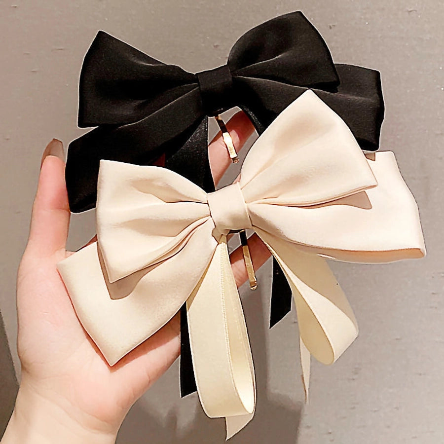 Big bow ribbon hairpin horizontal clip headdress temperament hair accessories high sense back head top clip spring clip