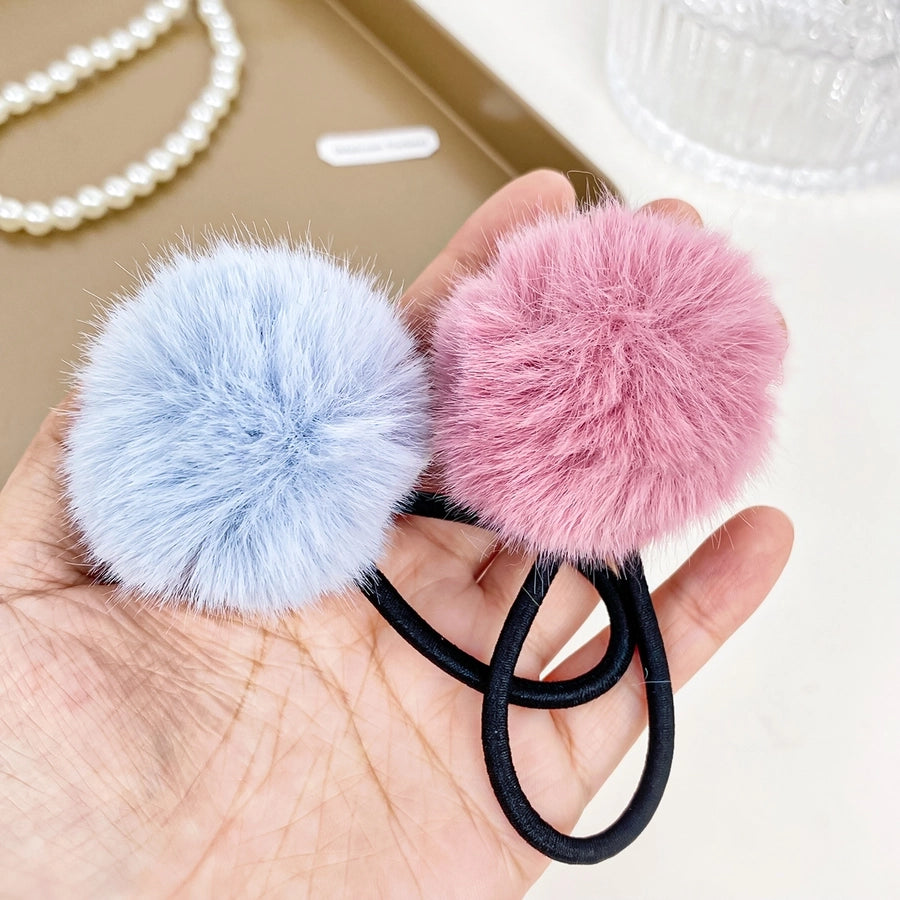 Women's Simple Style Solid Color Plush Hair Tie