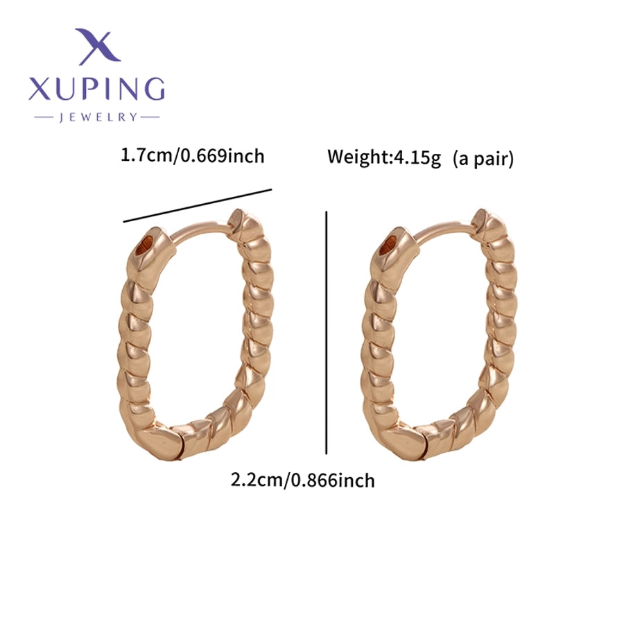 1 Pair XUPING Simple Style Commute Geometric Copper 18K Gold Plated Earrings