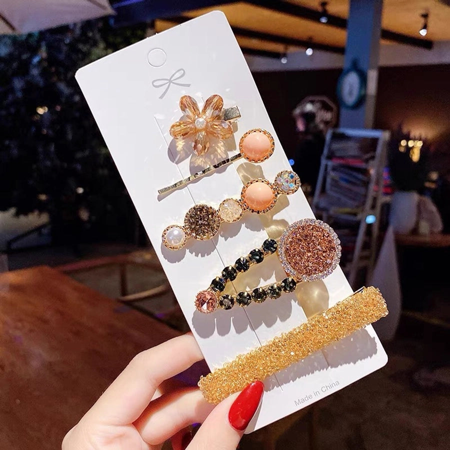 fashion classic barrettes simple inlay pearl bangs barrettes