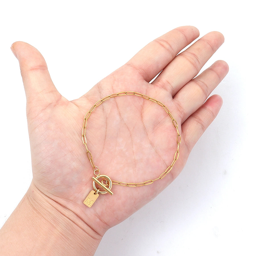 Elegant Simple Style Classic Style Letter Rectangle 201 Stainless Steel 304 Stainless Steel Bracelets In Bulk