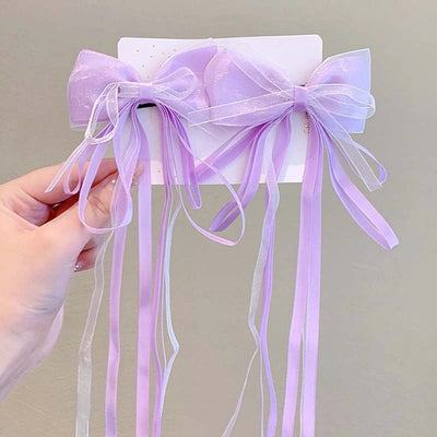 Children's super fairy bow ribbon hairpin baby Chinese style braided hair headwear girl ancient style hanfu hairpin hair accessories