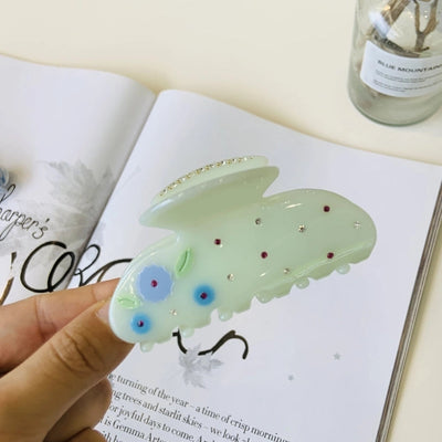 Women's Cute Solid Color Flower Acetic acid sheets Hair Claws