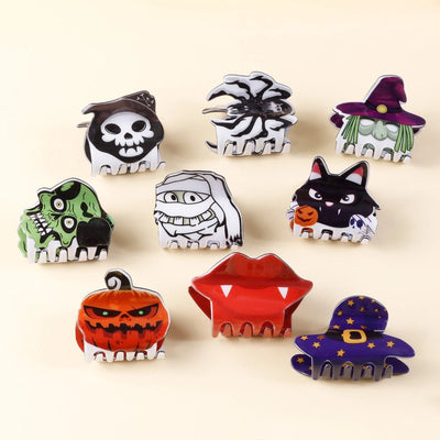 Halloween Hip-Hop Funny Women's Cat Spider Skull PVC Hair Claws