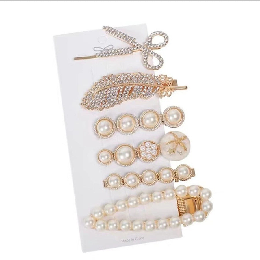 fashion classic barrettes simple inlay pearl bangs barrettes