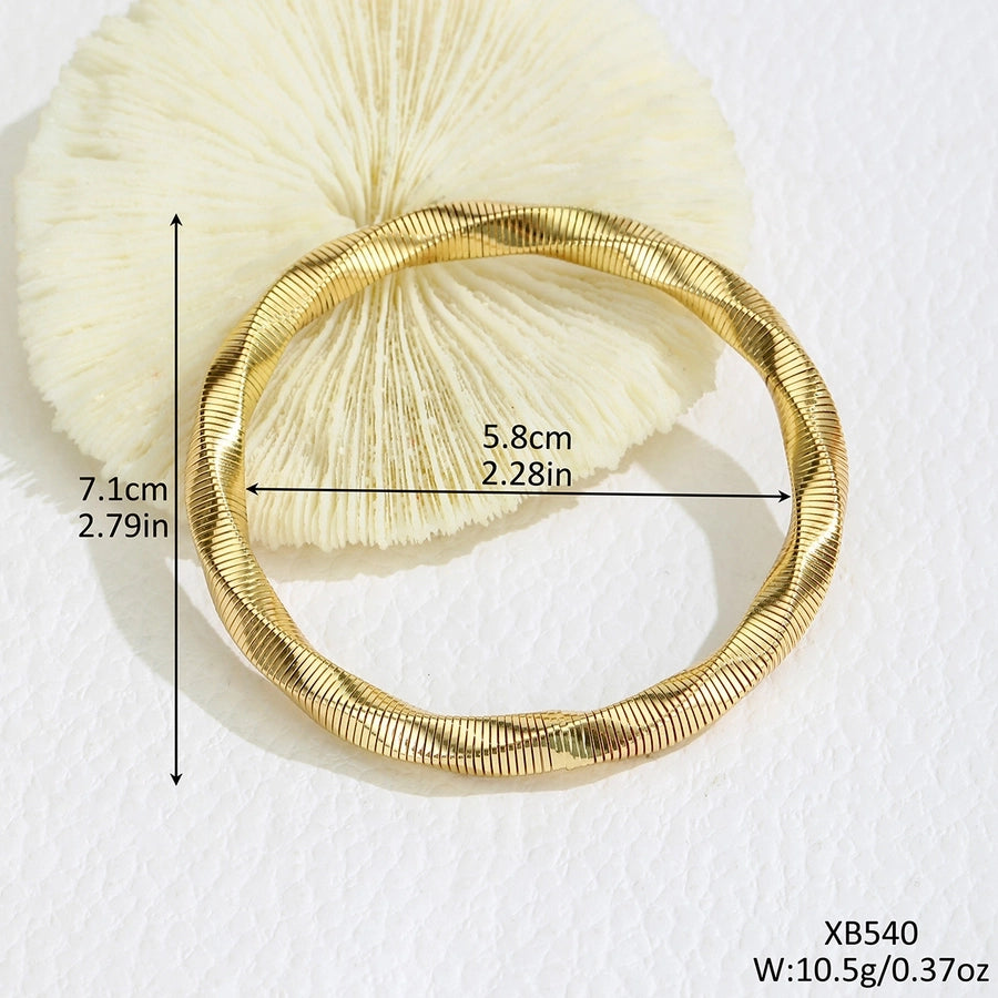 Simple Style Solid Color 304 Stainless Steel Bangle In Bulk