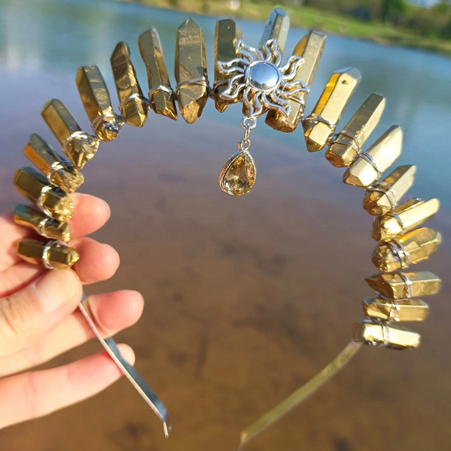 fashion geometric gem handmade plating hair band 1 piece