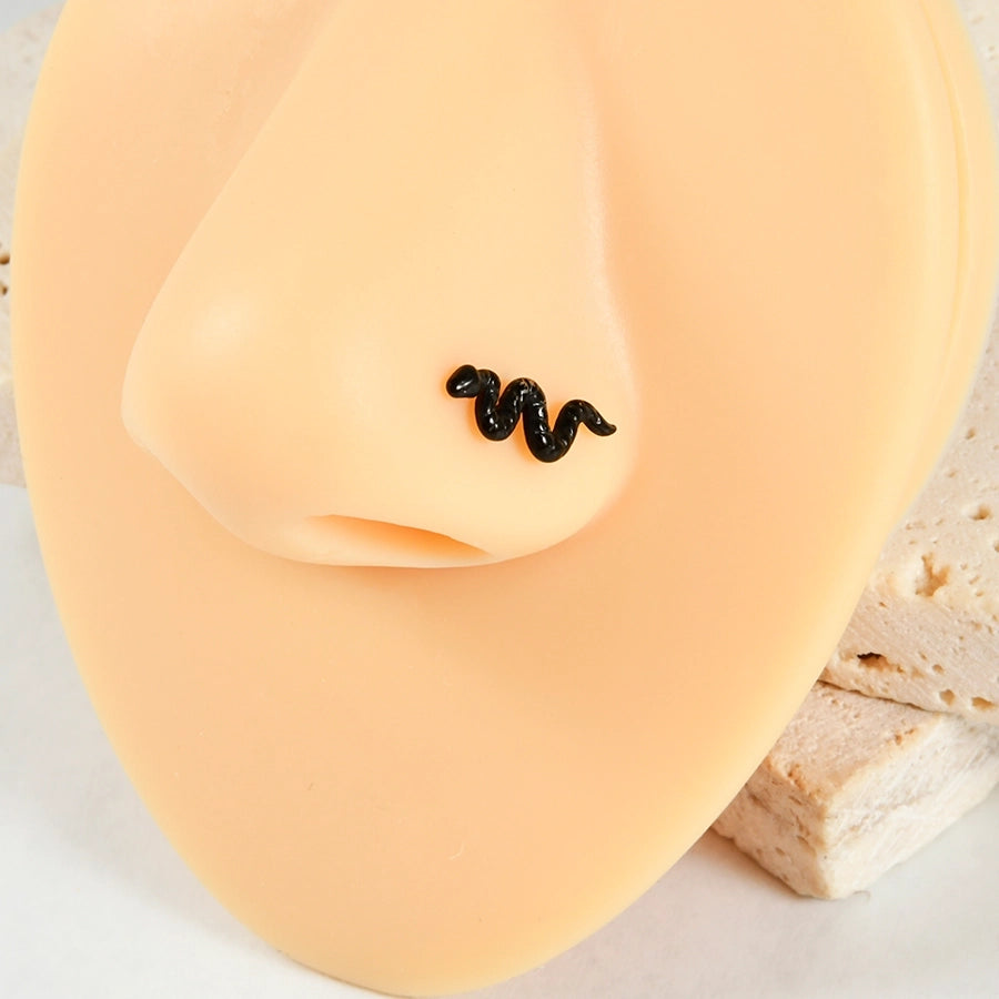 1 Piece Nose Rings & Studs Casual Snake G23 Titanium Alloy 18K Gold Plated Nose Rings & Studs