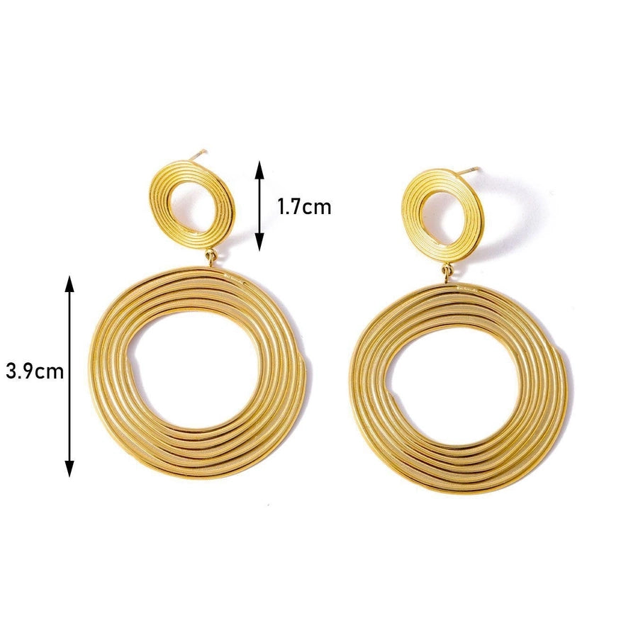 1 Pair Streetwear Geometric 304 Stainless Steel 18K Gold Plated Earrings