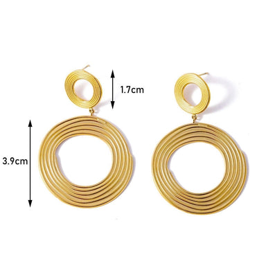 1 Pair Streetwear Geometric 304 Stainless Steel 18K Gold Plated Earrings