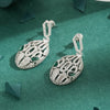 1 Pair Elegant Geometric Copper Zircon White Gold Plated Drop Earrings