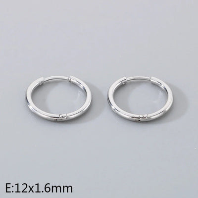 1 Pair Simple Style Round 304 Stainless Steel 18K Gold Plated Earrings