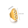 Jewelry IG Style Exaggerated Heart Shape Eye Solid Color 304 Stainless Steel Pearl Zircon Inlay Open Rings
