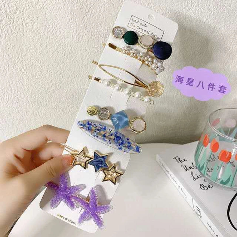 TikTok Pearl hairpin set Korean version of ten-piece set factory direct Japanese and Korean  Net Red Pearl hairpin set