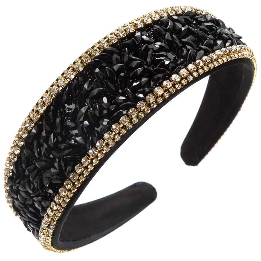 women's luxurious baroque style geometric cloth inlay acrylic rhinestones hair band