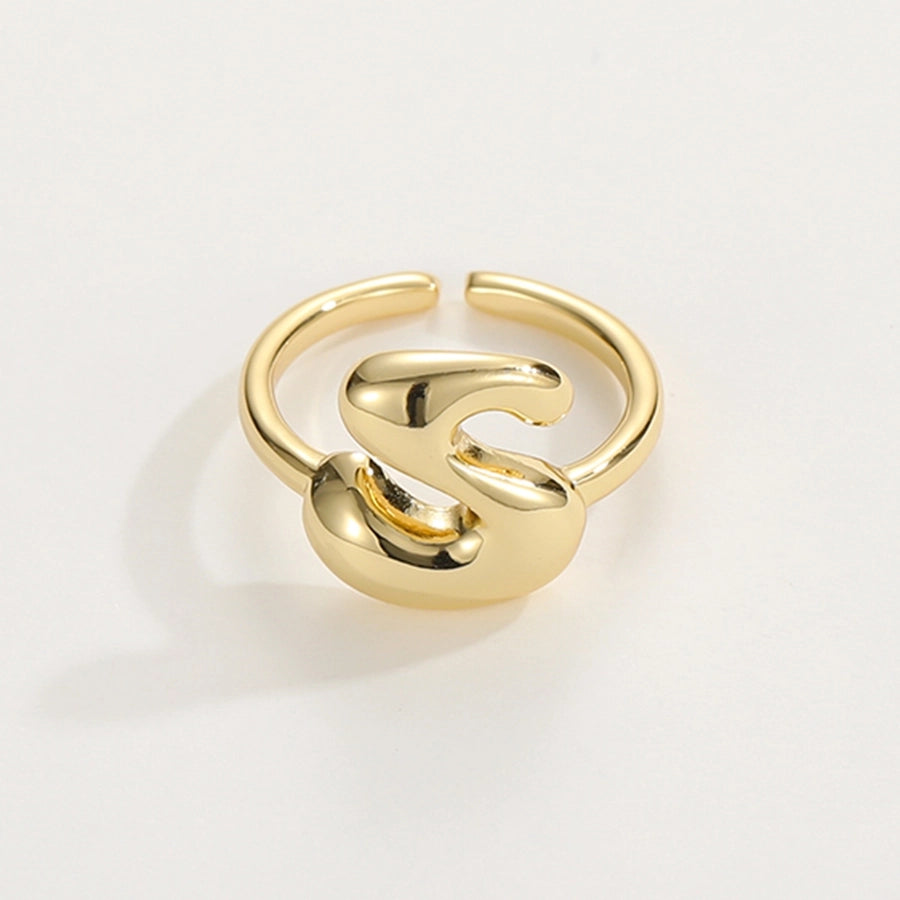 Copper 18K Gold Plated Plating Letter Copper Rings