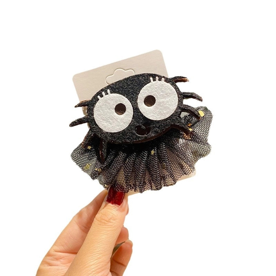 Halloween Hip-Hop Funny Women's Pumpkin Skull Alloy Gauze Hair Clip