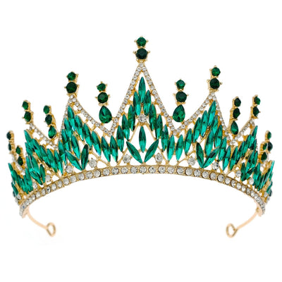 retro crown alloy plating inlay rhinestones crown