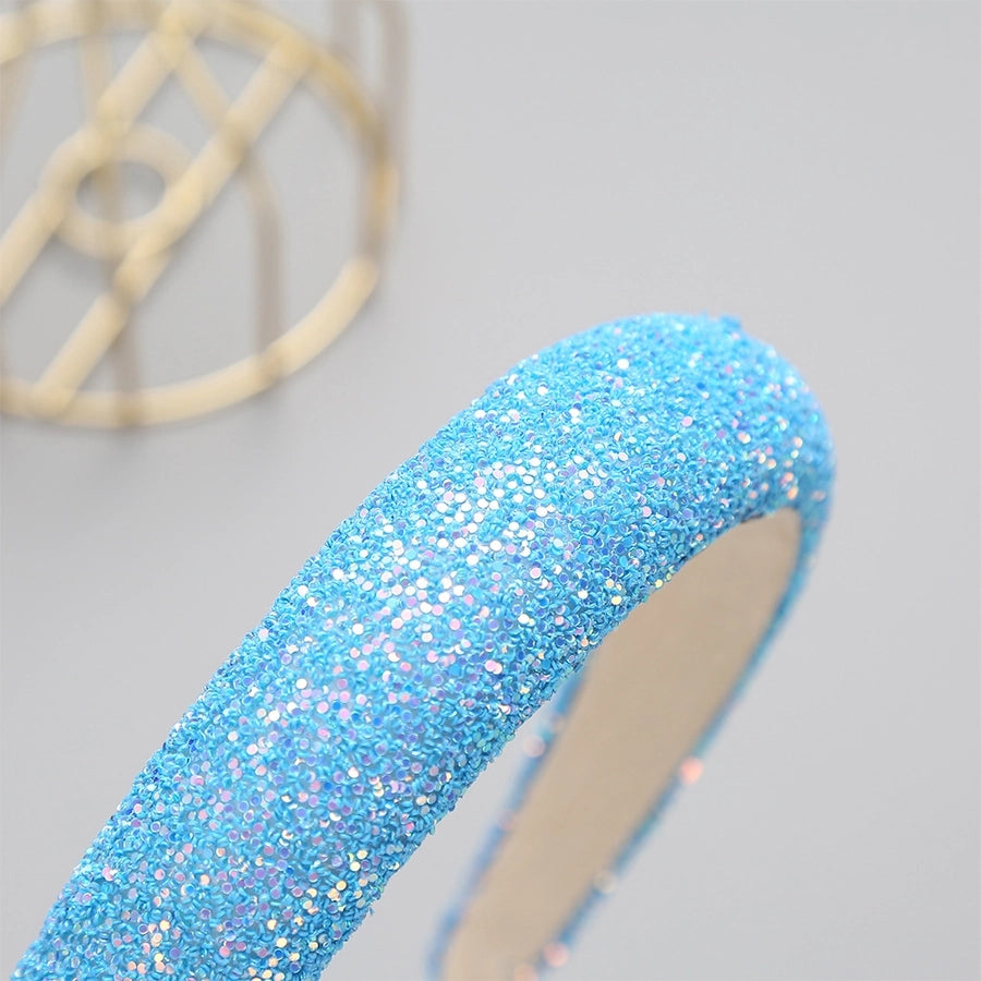 xinqi european and american onion powder headband creative sponge women's wide-edged headband 3cm glitter color hair pressing hairpin supply