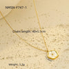 Jewelry Simple Style Flower 304 Stainless Steel Shell Zircon 18K Gold Plated Inlay Bracelets Earrings Necklace
