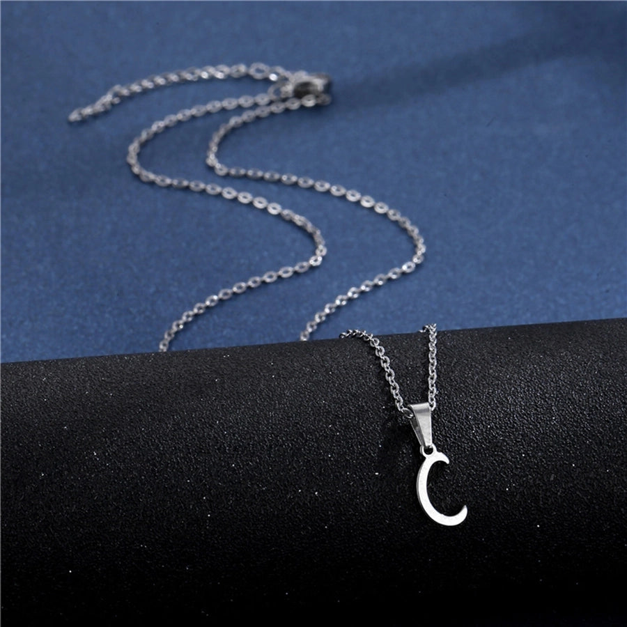 Jewelry Casual Simple Style Classic Style Letter 201 Stainless Steel Silver Plated Hollow Out Pendant Necklace