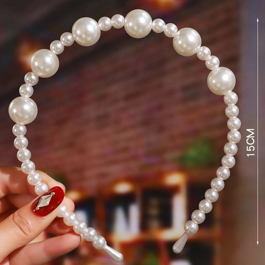women's fashion waves alloy inlay artificial pearls headwear