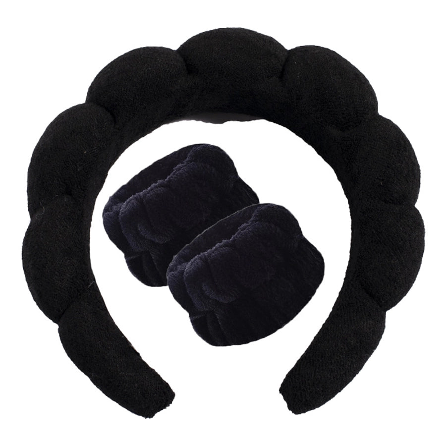 simple style color block towel velvet hair band
