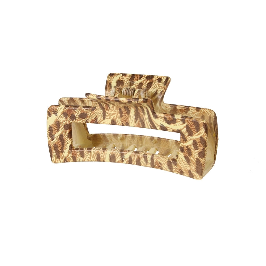 retro leopard plastic printing hair claws 1 piece