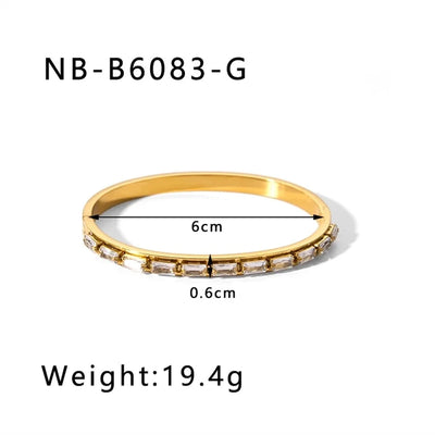 IG Style Simple Style Geometric 304 Stainless Steel Bangle In Bulk