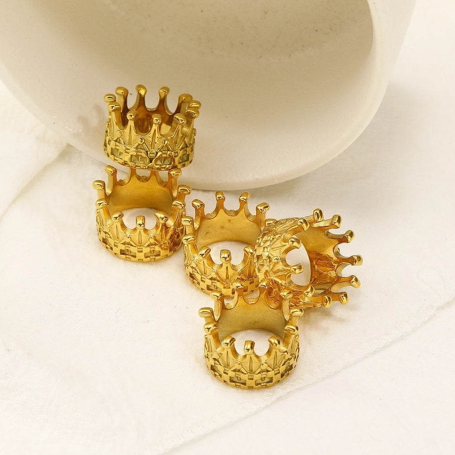 Jewelry Elegant Simple Style Crown 304 Stainless Steel 18K Gold Plated Rings