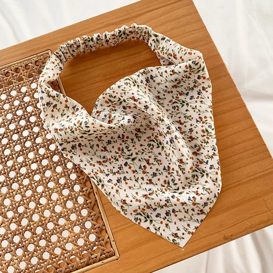 Women's Casual Simple Style Ditsy Floral Cloth scarf Hair Tie