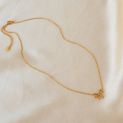 Jewelry IG Style Simple Style Bow Knot 304 Stainless Steel Pendant Necklace