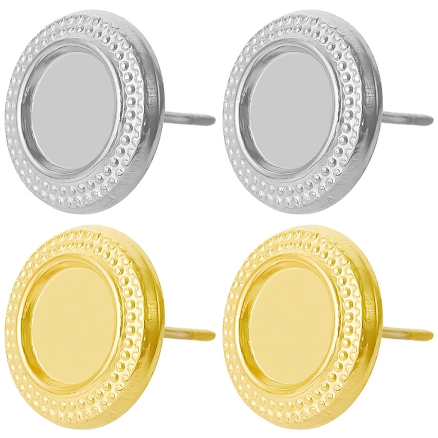 1 Pair Basic Classic Style Geometric Plating 304 Stainless Steel Ear Studs