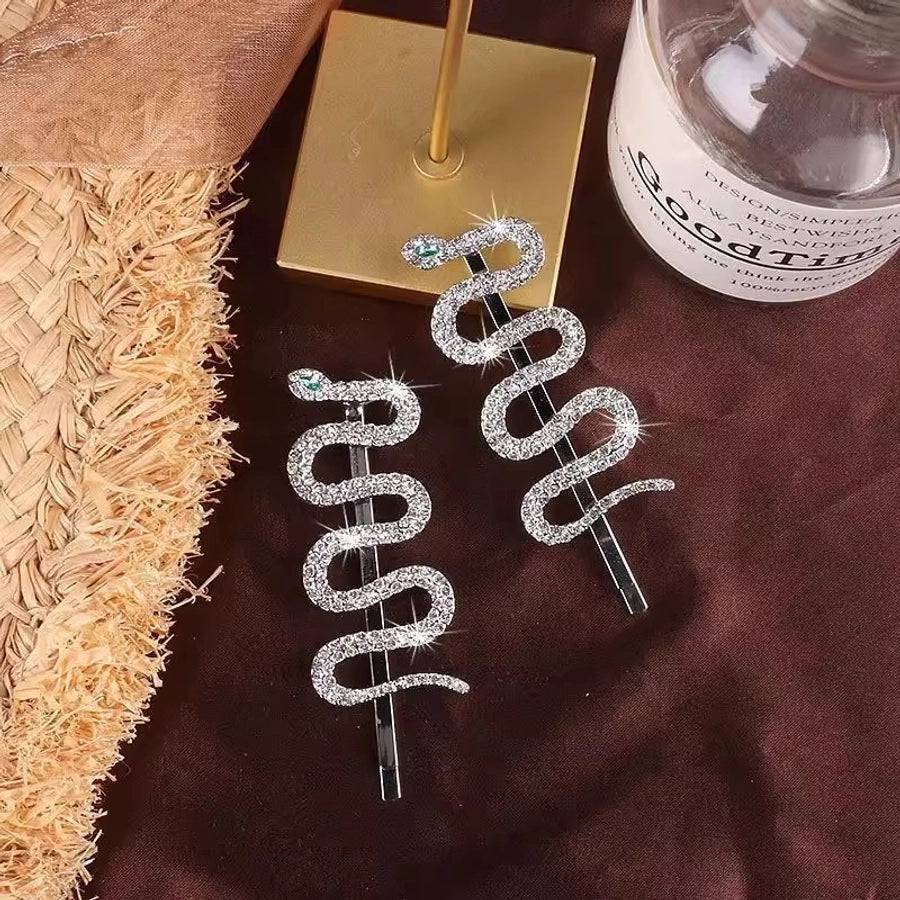 Women's Simple Style Classic Style Snake Alloy Inlay Zircon Hair Clip