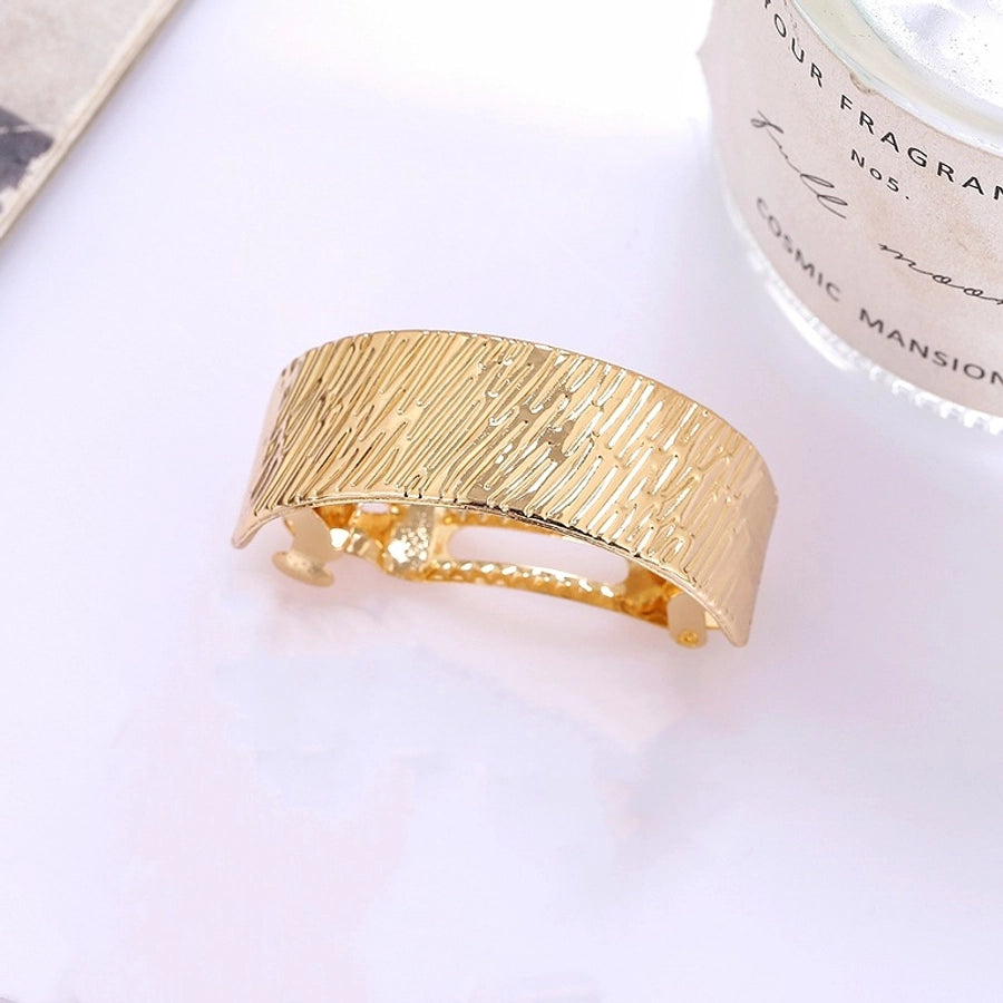 simple style solid color alloy plating hair clip