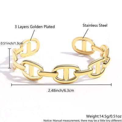 Simple Style Commute Geometric Grain 18K Gold Plated Gold Plated 304 Stainless Steel  Bangle