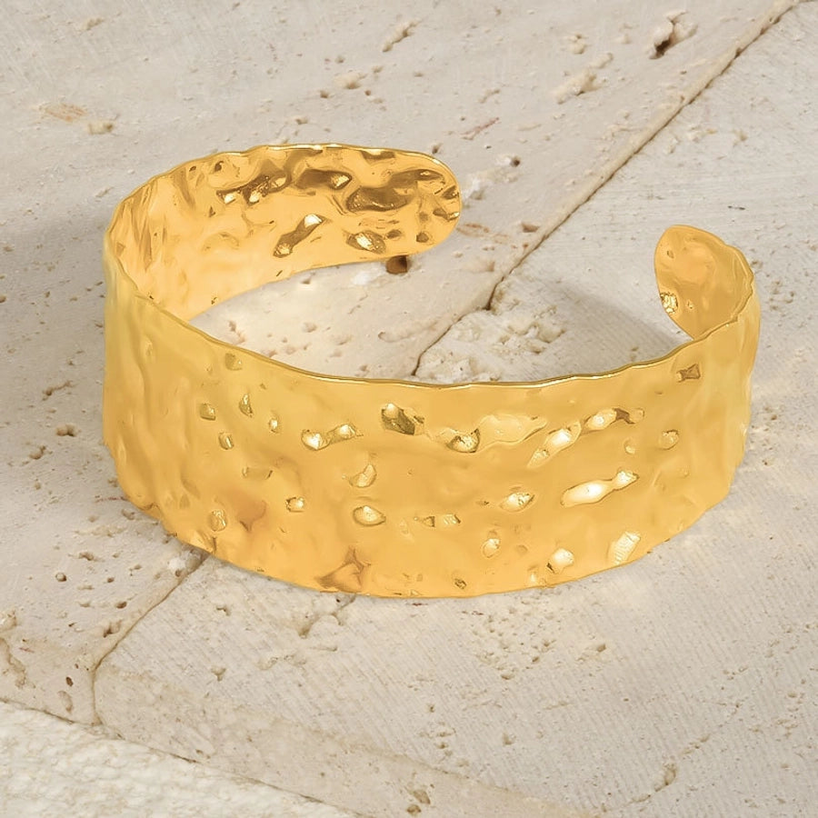 304 Stainless Steel Cross-Border European and American Bracelet 18K Gold Adjustable Bracelet Light Luxury Design Sense Opening Bracelet in Stock