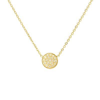 Jewelry IG Style Simple Style Round 304 Stainless Steel Zircon 14K Gold Plated Inlay Necklace